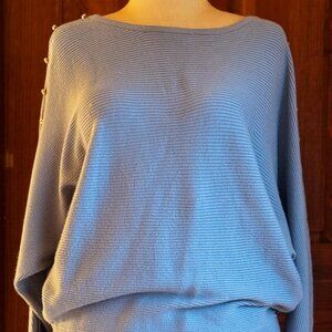 T Tahari Dolman Sleeve Sweater, Blue, L, EUC